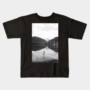 Mountain Reflection with woman Kids T-Shirt